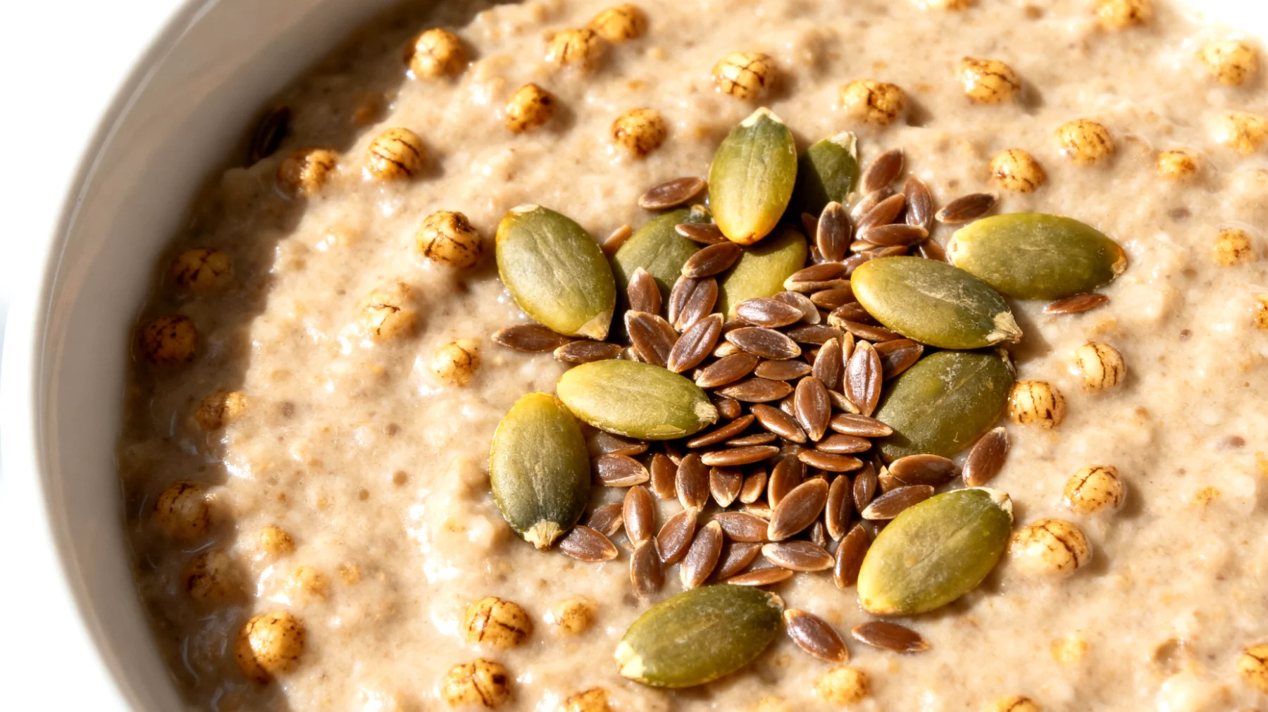 Tigernuss-Porridge mit Leinsamen und Kürbiskernen"